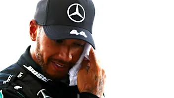 SOCHI, RUSSIA - SEPTEMBER 26: Pole position qualifier Lewis Hamilton of Great Britain and Mercedes