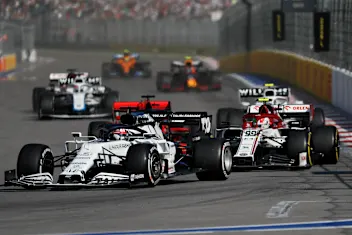 SOCHI, RUSSIA - SEPTEMBER 27: Daniil Kvyat of Russia driving the (26) Scuderia AlphaTauri AT01
