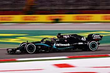 BAHRAIN, BAHRAIN - DECEMBER 04: George Russell of Great Britain driving the (63) Marcedes AMG
