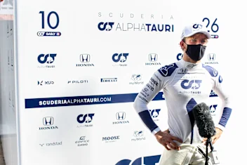 BARCELONA, SPAIN - AUGUST 14: Pierre Gasly of Scuderia AlphaTauri and France during practice for