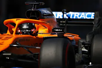 BARCELONA, SPAIN - AUGUST 14: Carlos Sainz of Spain driving the (55) McLaren F1 Team MCL35 Renault