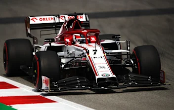 BARCELONA, SPAIN - AUGUST 14: Kimi Raikkonen of Finland driving the (7) Alfa Romeo Racing C39