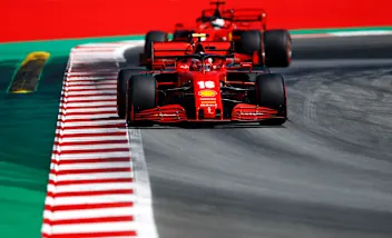 BARCELONA, SPAIN - AUGUST 15: Charles Leclerc of Monaco driving the (16) Scuderia Ferrari SF1000 on