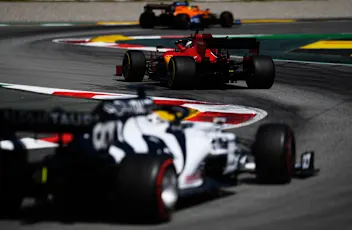 BARCELONA, SPAIN - AUGUST 16: Sebastian Vettel of Germany driving the (5) Scuderia Ferrari SF1000