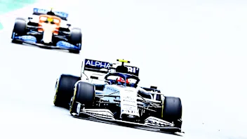 BARCELONA, SPAIN - AUGUST 16: Pierre Gasly of France driving the (10) Scuderia AlphaTauri AT01