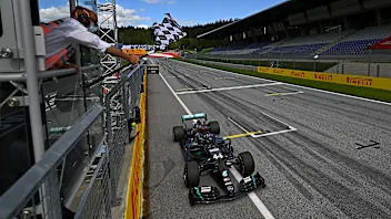 SPIELBERG, AUSTRIA - JULY 12: Race winner Lewis Hamilton of Great Britain driving the (44) Mercedes