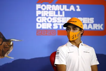 SPIELBERG, AUSTRIA - JULY 09: Lando Norris of Great Britain and McLaren F1 talks in the Drivers