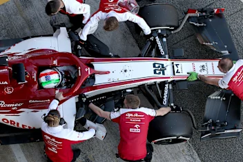 BARCELONA, SPAIN - FEBRUARY 19: Antonio Giovinazzi of Italy driving the (99) Alfa Romeo Racing C39