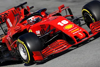 BARCELONA, SPAIN - FEBRUARY 20: Charles Leclerc of Monaco driving the (16) Scuderia Ferrari SF1000