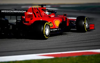 BARCELONA, SPAIN - FEBRUARY 26: Charles Leclerc of Monaco driving the (16) Scuderia Ferrari SF1000