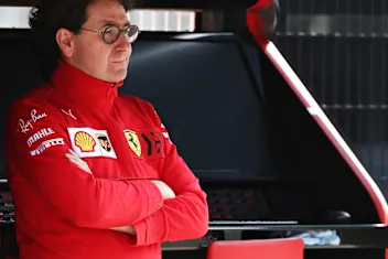 BARCELONA, SPAIN - FEBRUARY 28: Ferrari Team Principal Mattia Binotto looks on from the pitwall