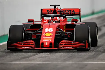 BARCELONA, SPAIN - FEBRUARY 28: Charles Leclerc of Monaco driving the (16) Scuderia Ferrari SF1000