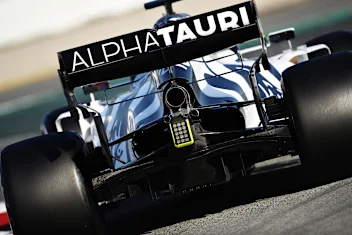 BARCELONA, SPAIN - FEBRUARY 27: Pierre Gasly of France driving the (10) Scuderia AlphaTauri AT01