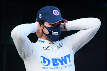 ISTANBUL, TURKEY - NOVEMBER 14: Pole position qualifier Lance Stroll of Canada and Racing Point