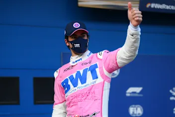 ISTANBUL, TURKEY - NOVEMBER 14: Pole position qualifier Lance Stroll of Canada and Racing Point
