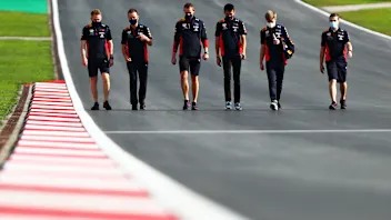 ISTANBUL, TURKEY - NOVEMBER 12: Alexander Albon of Thailand and Red Bull Racing walks the track