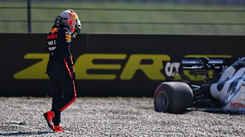 SCARPERIA, ITALY - SEPTEMBER 13: Max Verstappen of Netherlands and Red Bull Racing walks from the