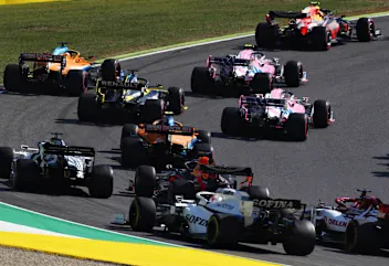 SCARPERIA, ITALY - SEPTEMBER 13: A general view of the start during the F1 Grand Prix of Tuscany at