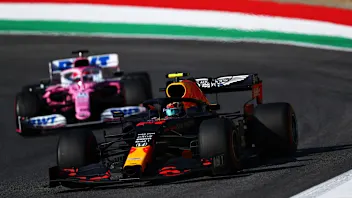 SCARPERIA, ITALY - SEPTEMBER 13: Alexander Albon of Thailand driving the (23) Aston Martin Red Bull