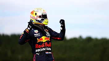 SPIELBERG, AUSTRIA - JULY 04: Race winner Max Verstappen of Netherlands and Red Bull Racing