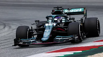 SPIELBERG, AUSTRIA - JULY 04: Lance Stroll of Canada driving the (18) Aston Martin AMR21 Mercedes