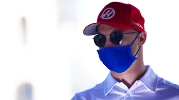 BAKU, AZERBAIJAN - JUNE 03: Nikita Mazepin of Russia and Haas F1 walks in the Paddock during