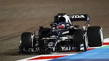 BAHRAIN, BAHRAIN - MARCH 28: Yuki Tsunoda of Japan driving the (22) Scuderia AlphaTauri AT02 Honda