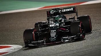 BAHRAIN, BAHRAIN - MARCH 28: Lance Stroll of Canada driving the (18) Aston Martin AMR21 Mercedes on
