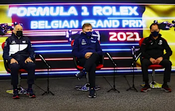 SPA, BELGIUM - AUGUST 27: Scuderia AlphaTauri Team Principal Franz Tost, Jost Capito, CEO of
