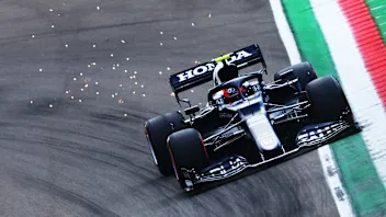 IMOLA, ITALY - APRIL 17: Pierre Gasly of France driving the (10) Scuderia AlphaTauri AT02 Honda