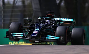 IMOLA, ITALY - APRIL 17: Lewis Hamilton of Great Britain driving the (44) Mercedes AMG Petronas F1