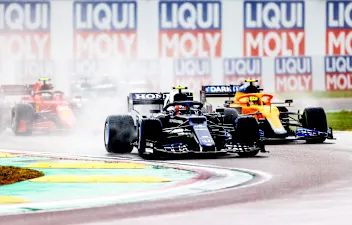 IMOLA, ITALY - APRIL 18: Pierre Gasly of France driving the (10) Scuderia AlphaTauri AT02 Honda and