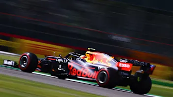 NORTHAMPTON, ENGLAND - JULY 16: Sergio Perez of Mexico driving the (11) Red Bull Racing RB16B Honda