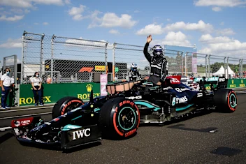 BUDAPEST, HUNGARY - JULY 31: Pole position qualifier Lewis Hamilton of Great Britain and Mercedes