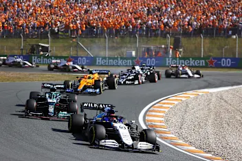 ZANDVOORT, NETHERLANDS - SEPTEMBER 05: George Russell of Great Britain driving the (63) Williams