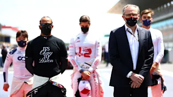 PORTIMAO, PORTUGAL - MAY 02: Lewis Hamilton of Great Britain and Mercedes GP and Stefano