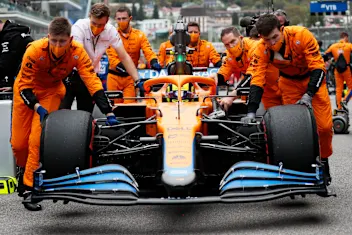 SOCHI, RUSSIA - SEPTEMBER 26: Lando Norris of Great Britain and McLaren F1 prepares to drive on the