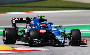 BARCELONA, SPAIN - MAY 07: Esteban Ocon of France driving the (31) Alpine A521 Renault on track