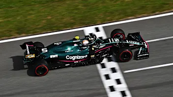 BARCELONA, SPAIN - MAY 09: Sebastian Vettel of Germany driving the (5) Aston Martin AMR21 Mercedes