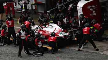 BARCELONA, SPAIN - MAY 09: Antonio Giovinazzi of Italy driving the (99) Alfa Romeo Racing C41
