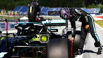 SPIELBERG, AUSTRIA - JUNE 26: Third place qualifier Lewis Hamilton of Great Britain and Mercedes GP