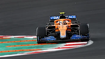 ISTANBUL, TURKEY - OCTOBER 08: Lando Norris of Great Britain driving the (4) McLaren F1 Team MCL35M