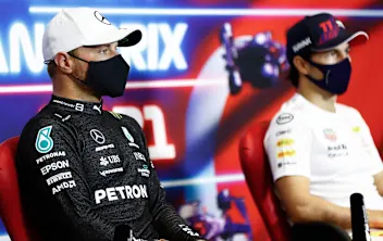 ISTANBUL, TURKEY - OCTOBER 10: Race winner Valtteri Bottas of Finland and Mercedes GP talks in the