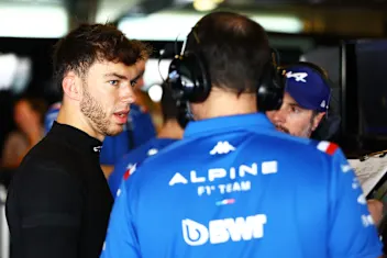 ABU DHABI, UNITED ARAB EMIRATES - NOVEMBER 22: Pierre Gasly of France and Alpine F1 talks to team