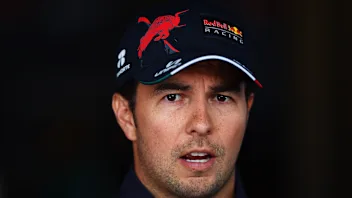 SPIELBERG, AUSTRIA - JULY 07: Sergio Perez of Mexico and Oracle Red Bull Racing talks to the media