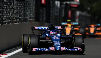 BAKU, AZERBAIJAN - JUNE 12: Fernando Alonso of Spain driving the (14) Alpine F1 A522 Renault on