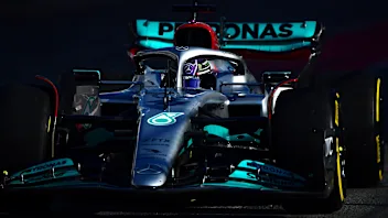 BARCELONA, SPAIN - FEBRUARY 24: Lewis Hamilton of Great Britain driving the (44) Mercedes AMG