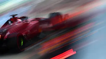 IMOLA, ITALY - APRIL 22: Charles Leclerc of Monaco driving (16) the Ferrari F1-75 on track during