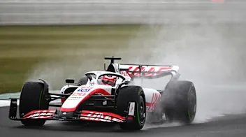 NORTHAMPTON, ENGLAND - JULY 02: Kevin Magnussen of Denmark driving the (20) Haas F1 VF-22 Ferrari