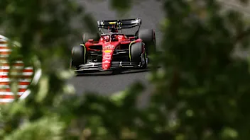 BUDAPEST, HUNGARY - JULY 29: Carlos Sainz of Spain driving (55) the Ferrari F1-75 on track during